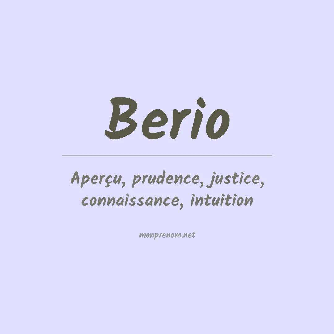 Signification du prénom Berio