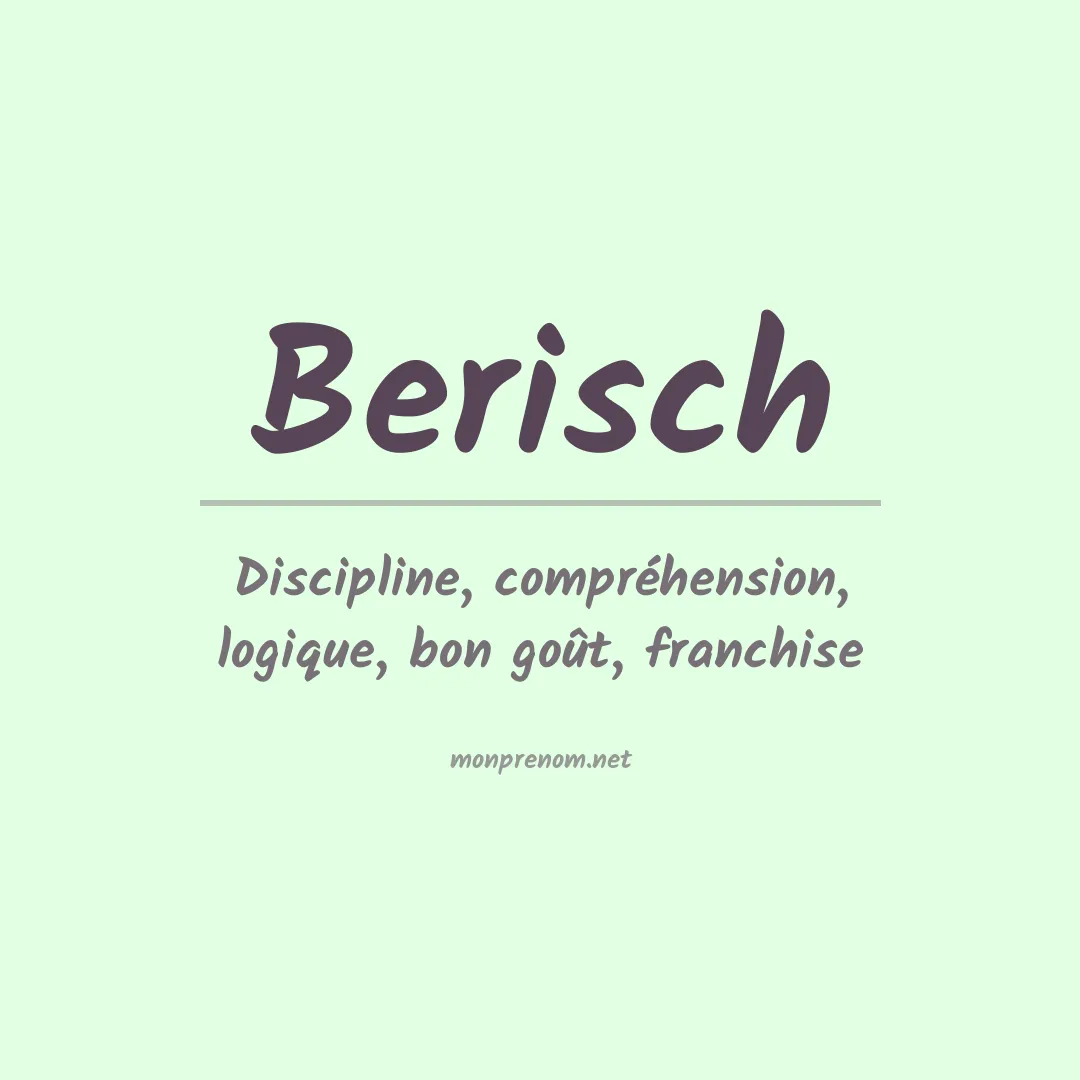 Signification du prénom Berisch