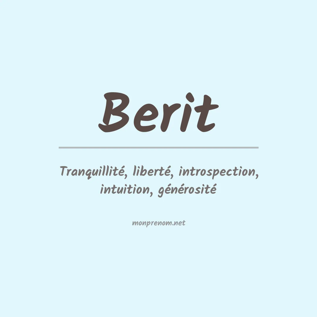 Signification du prénom Berit