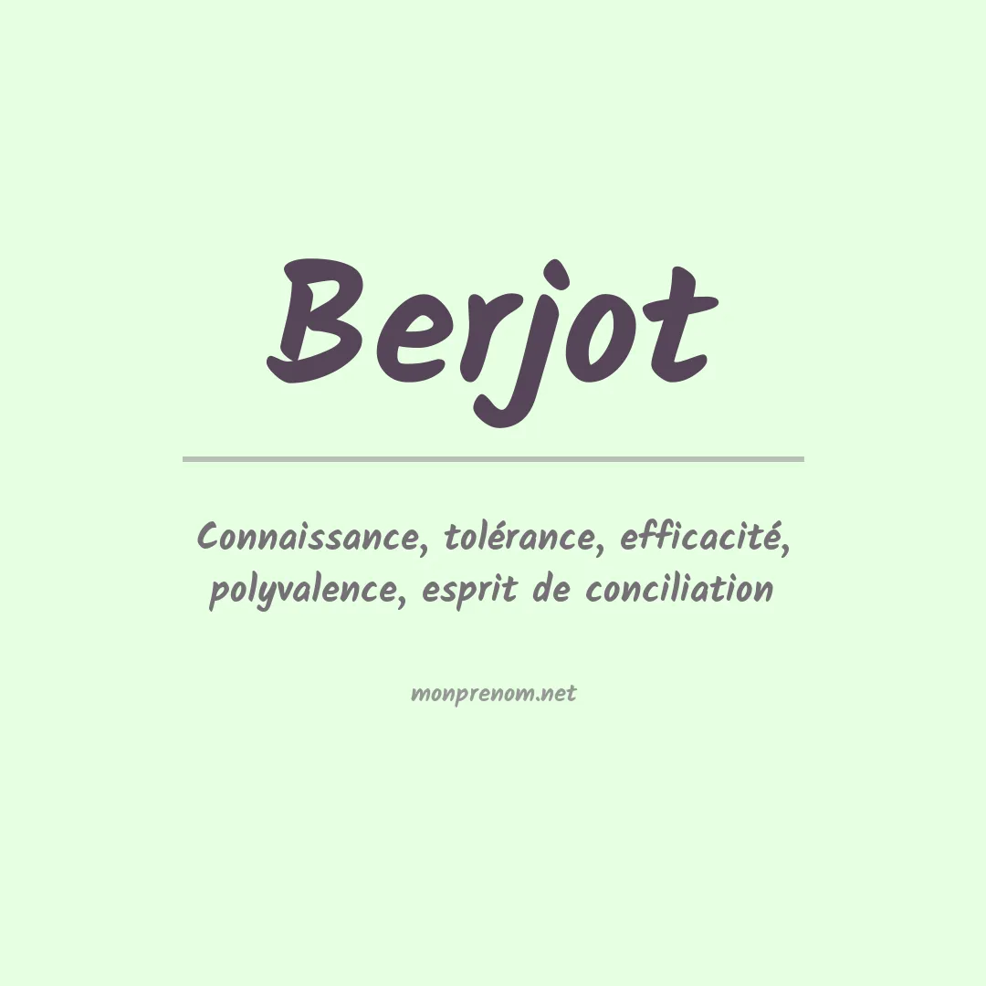 Signification du prénom Berjot