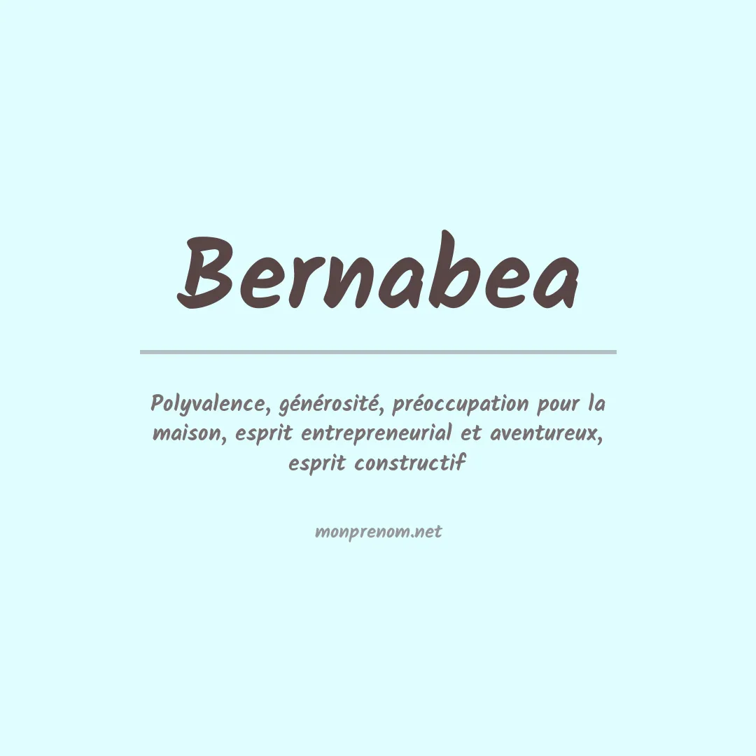 Signification du prénom Bernabea