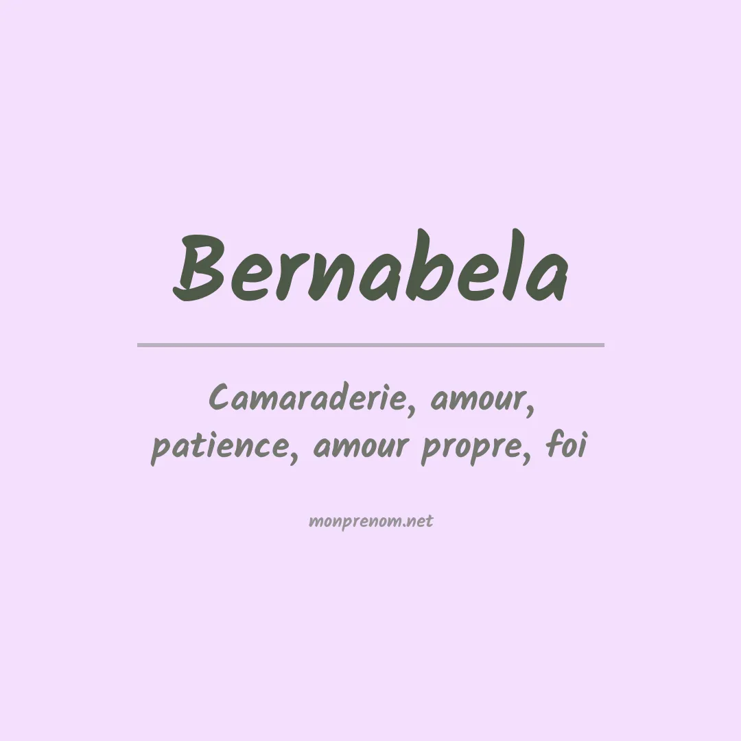 Signification du prénom Bernabela