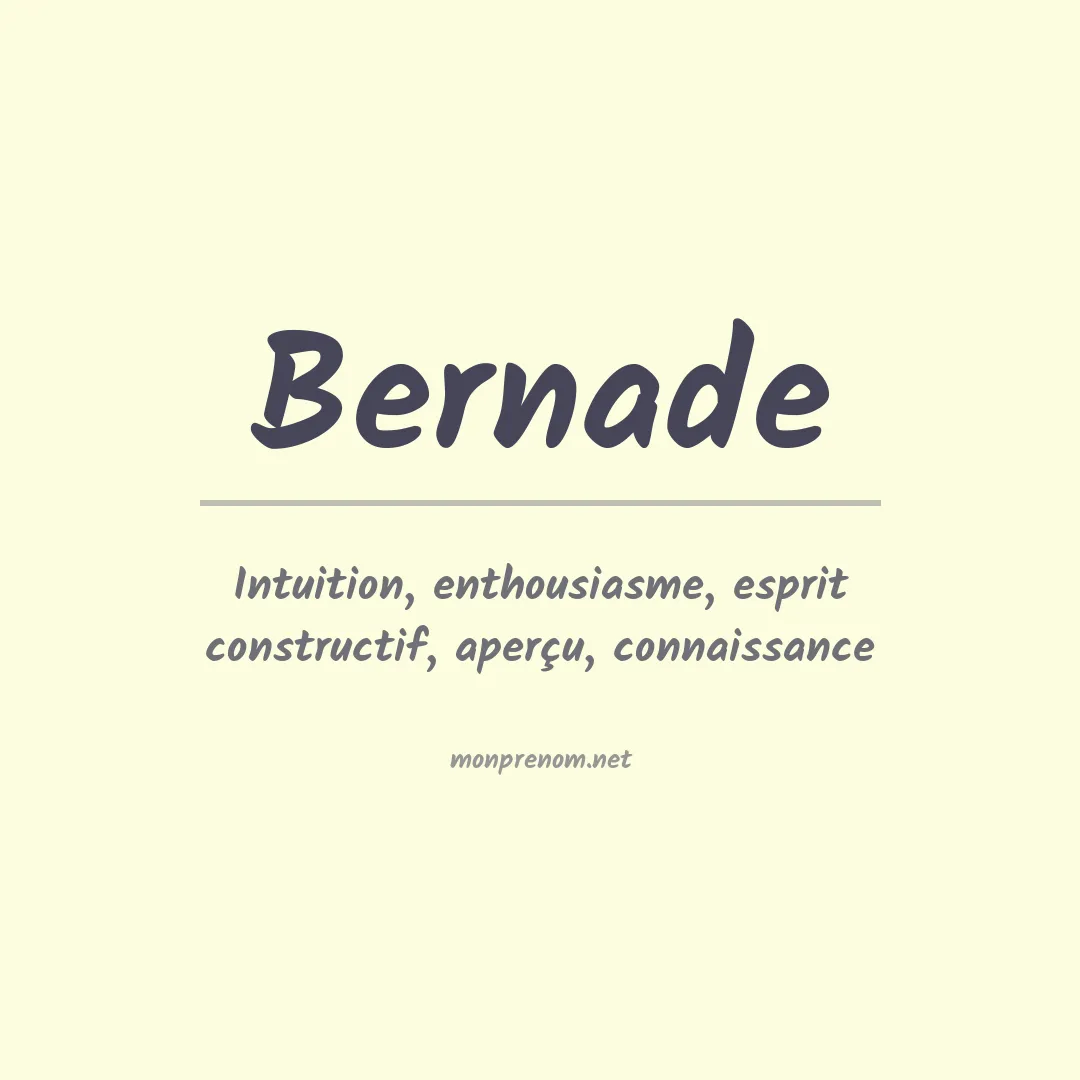 Prénom Bernade