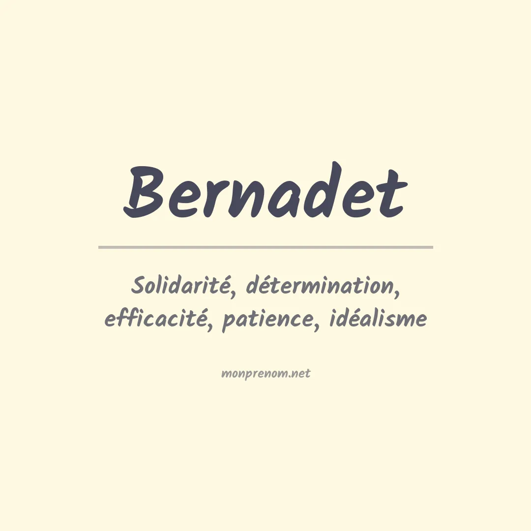 Signification du prénom Bernadet