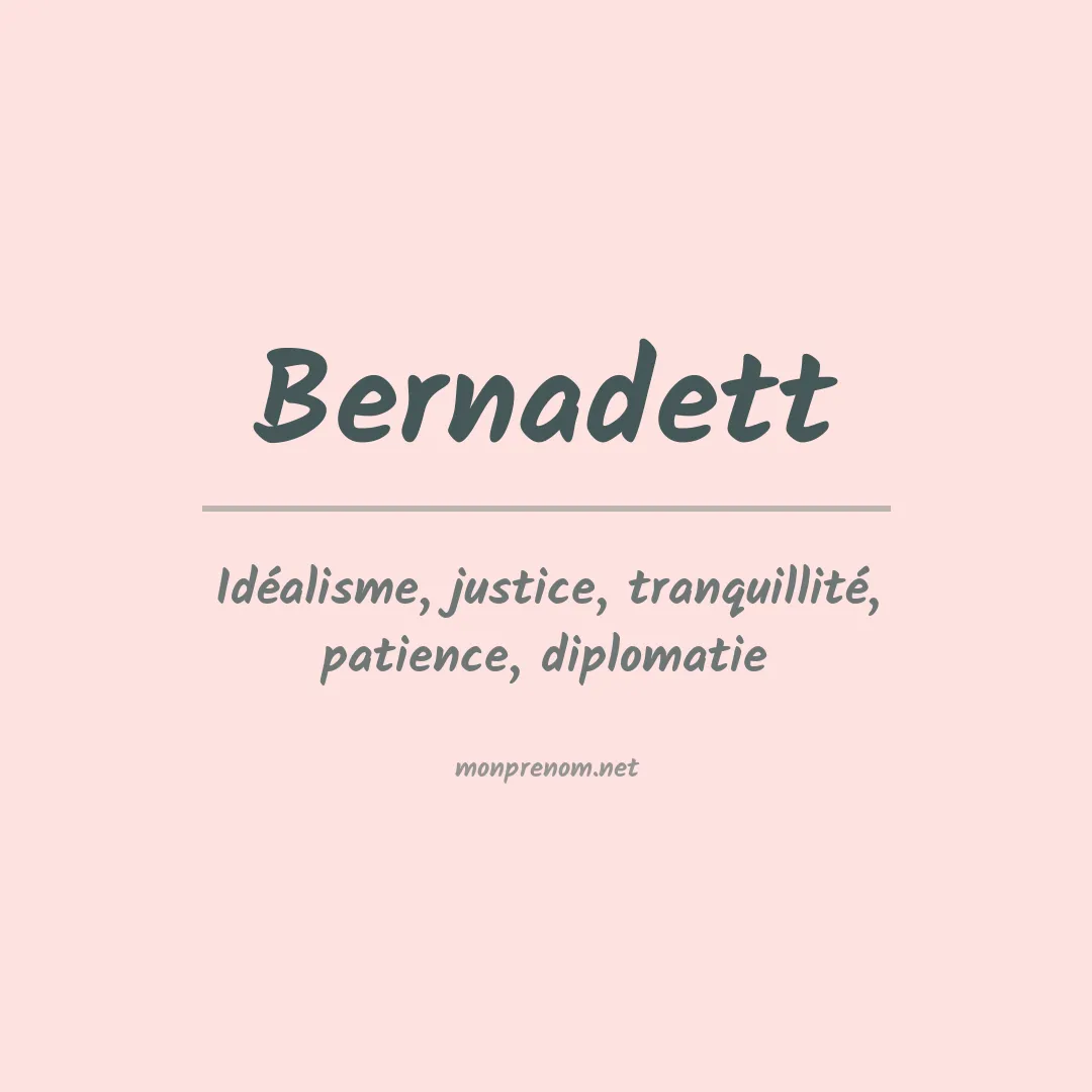 Signification du prénom Bernadett