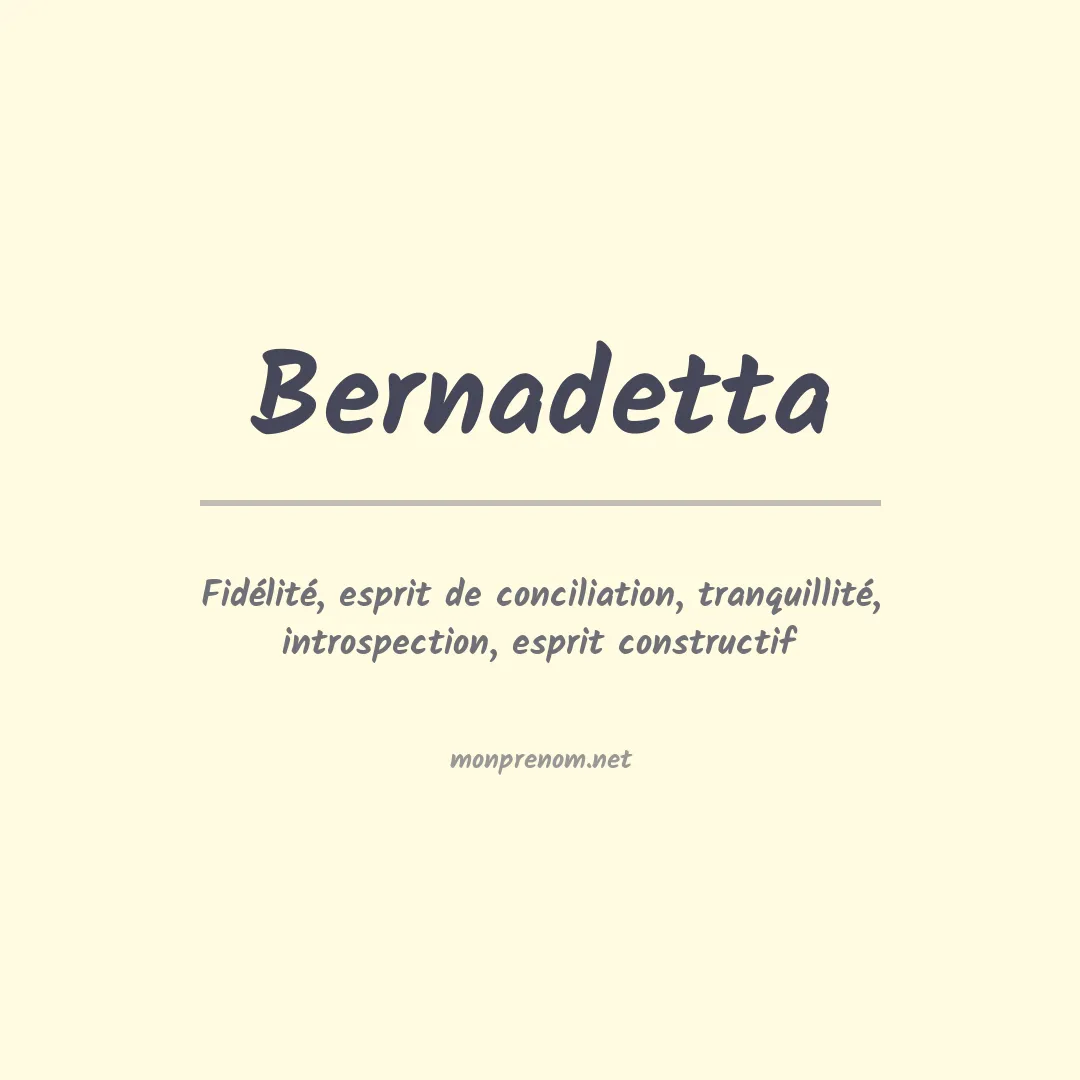 Signification du prénom Bernadetta