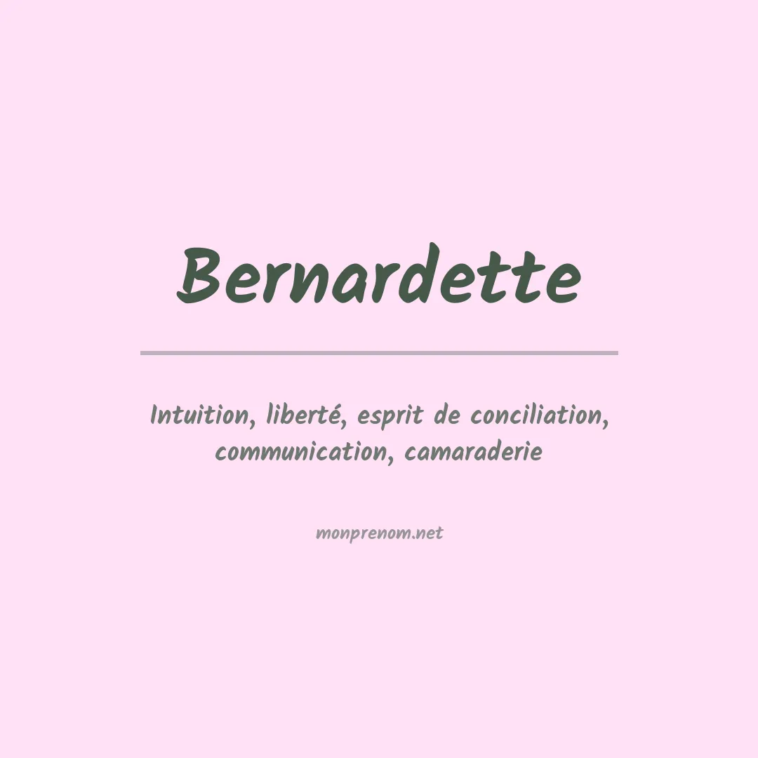 Signification du prénom Bernardette