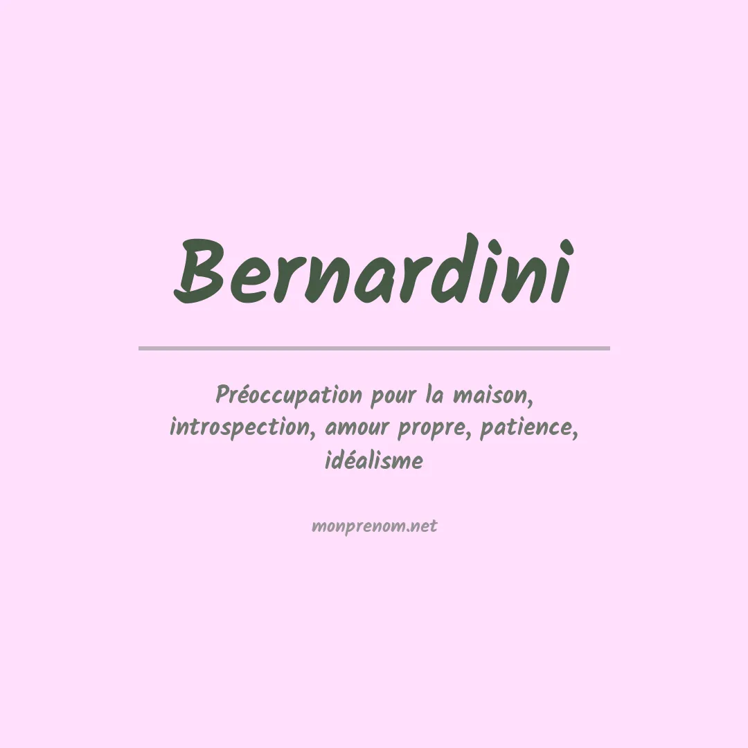 Prénom Bernardini