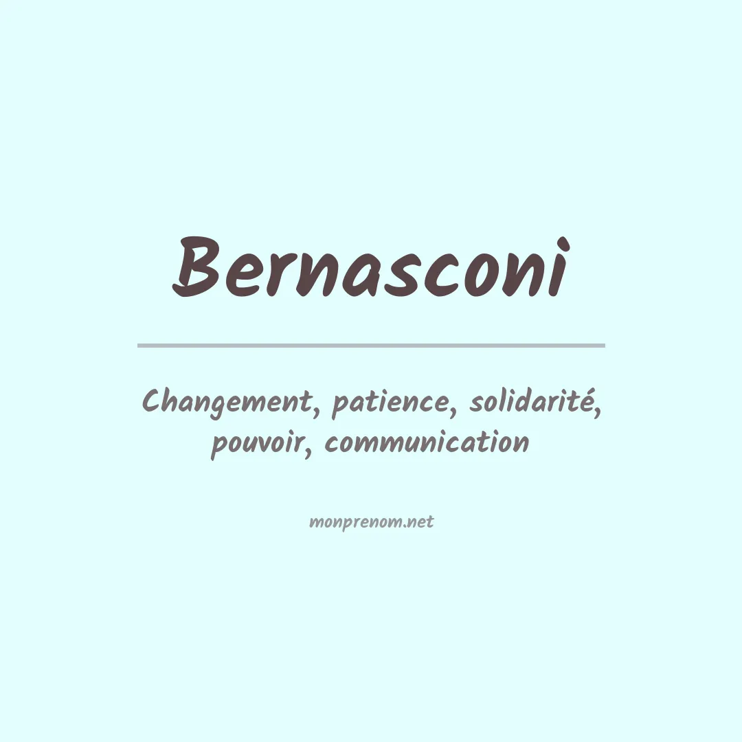 Signification du prénom Bernasconi
