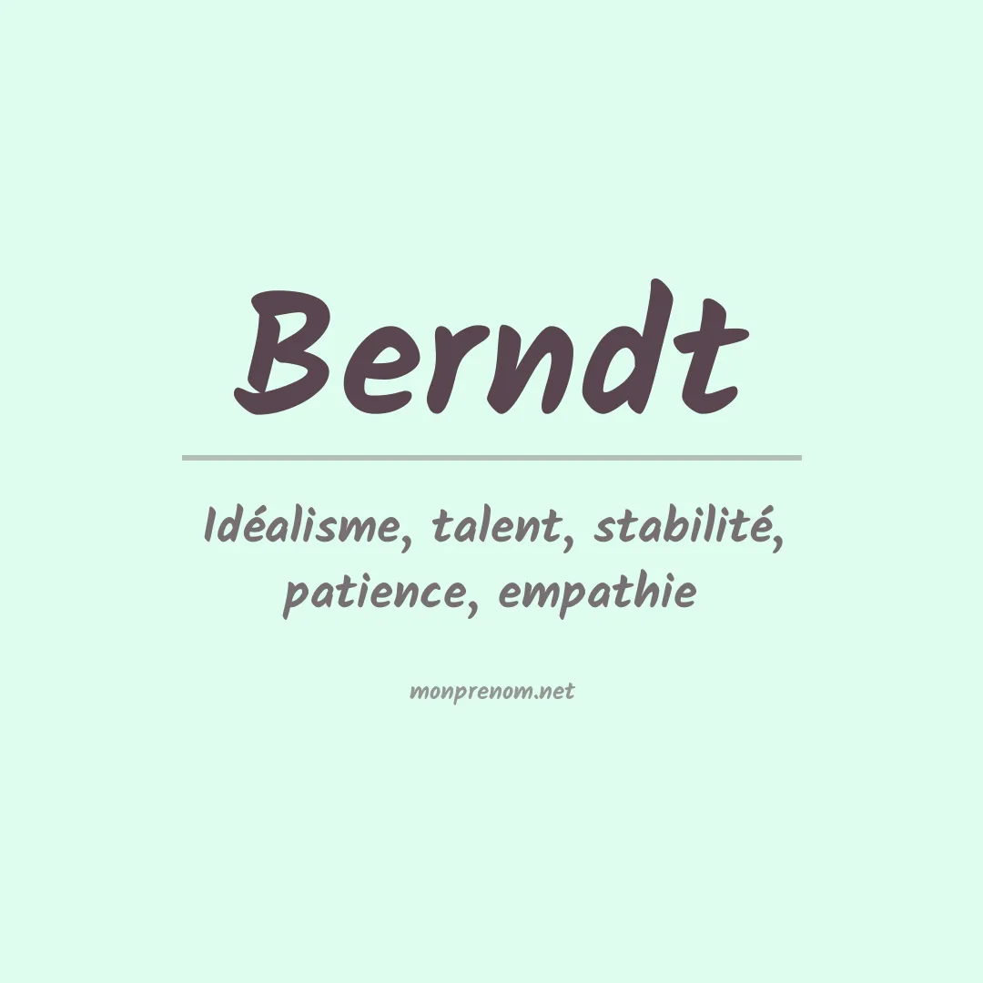 Prénom Berndt