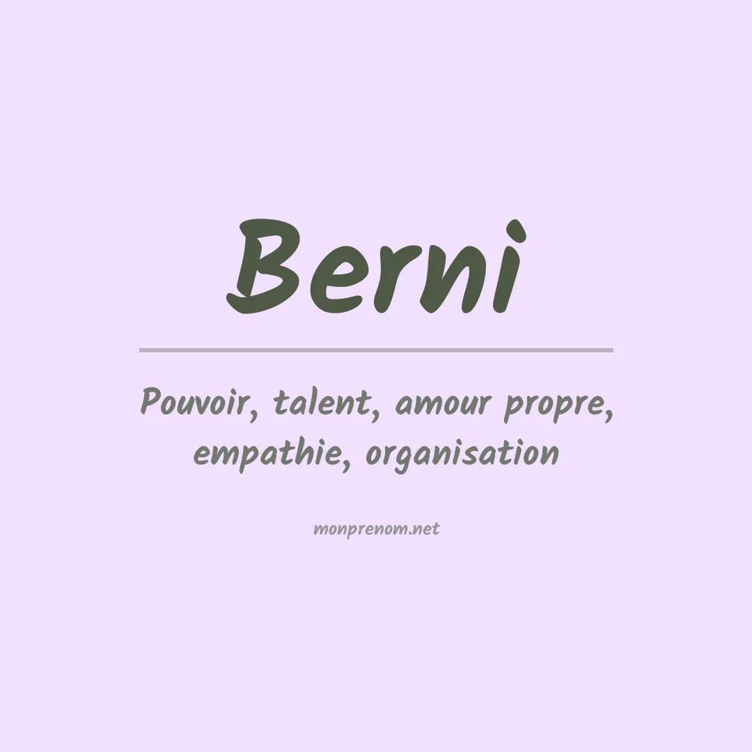 Prénom Berni