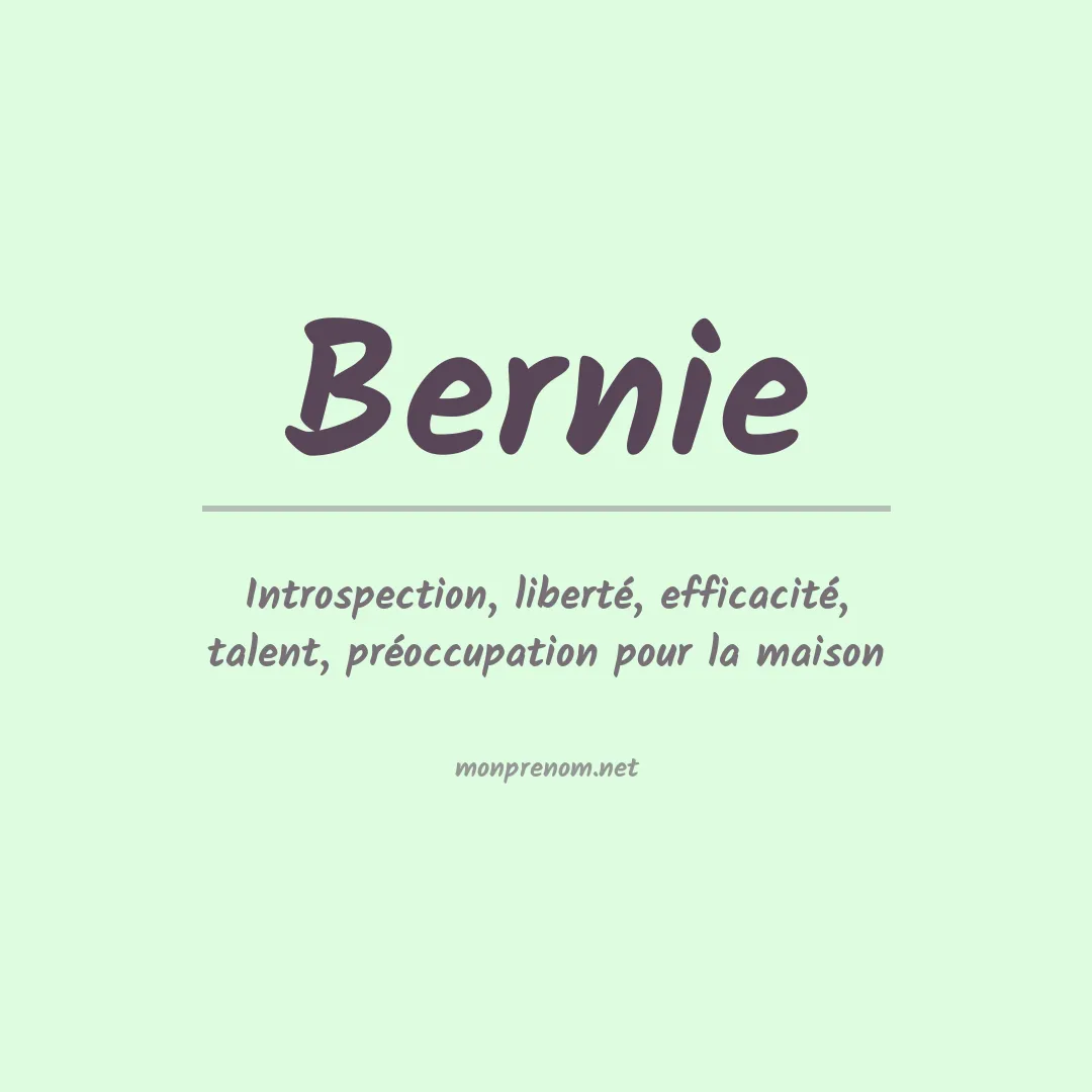 Signification du prénom Bernie