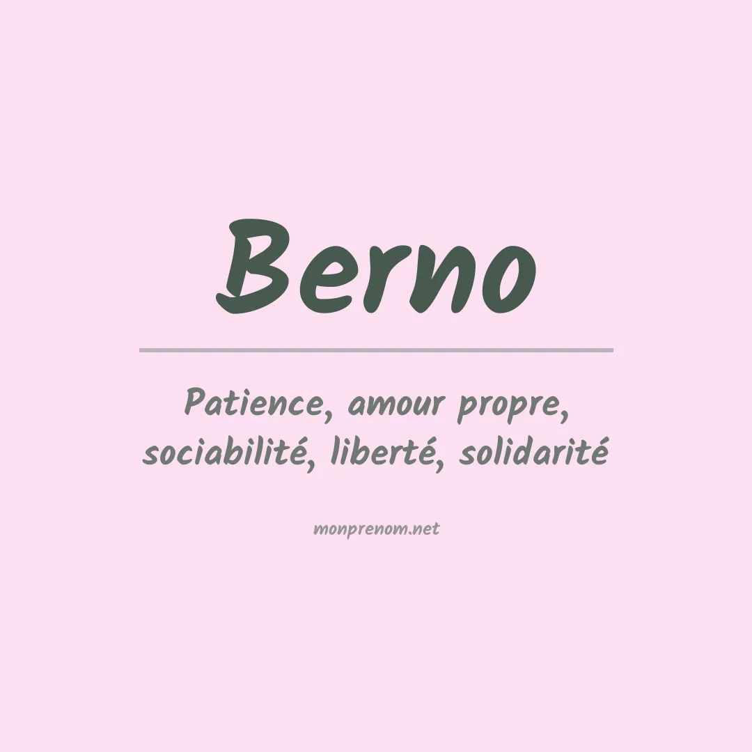Signification du prénom Berno