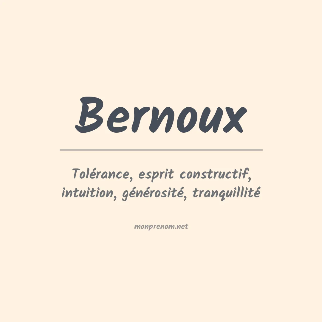 Signification du prénom Bernoux