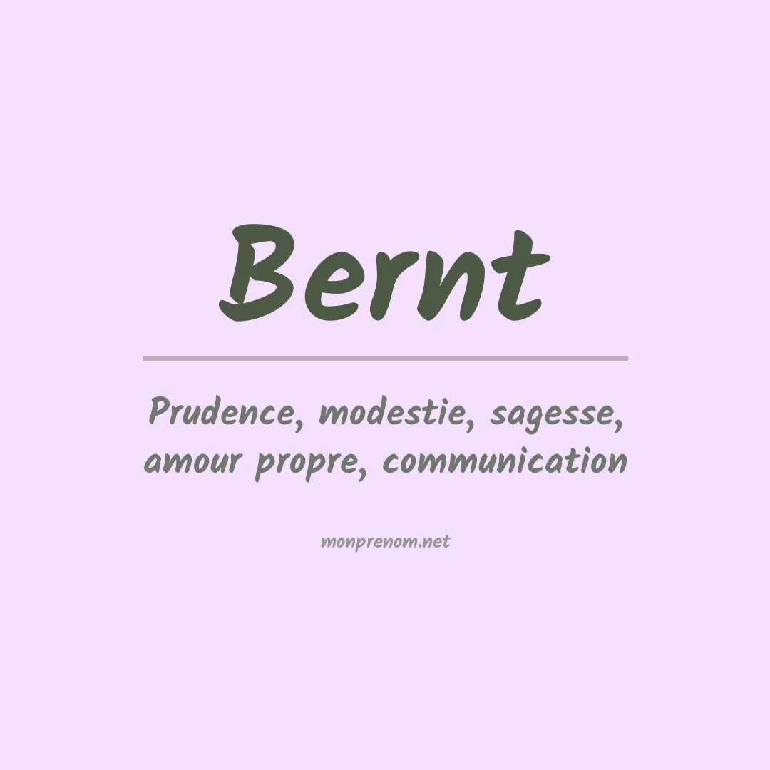Prénom Bernt