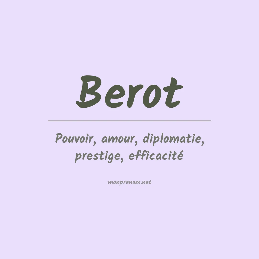 Signification du prénom Berot