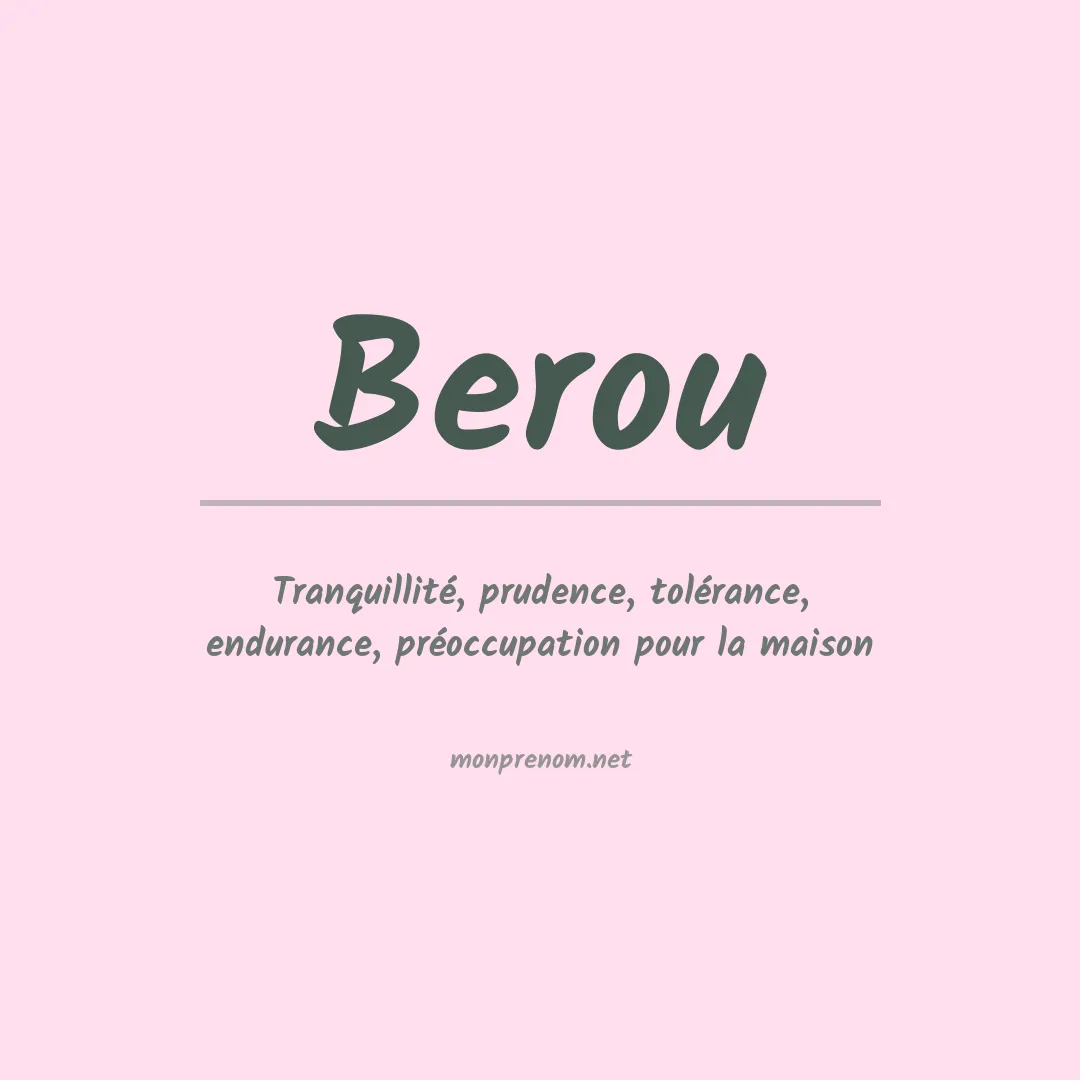 Signification du prénom Berou