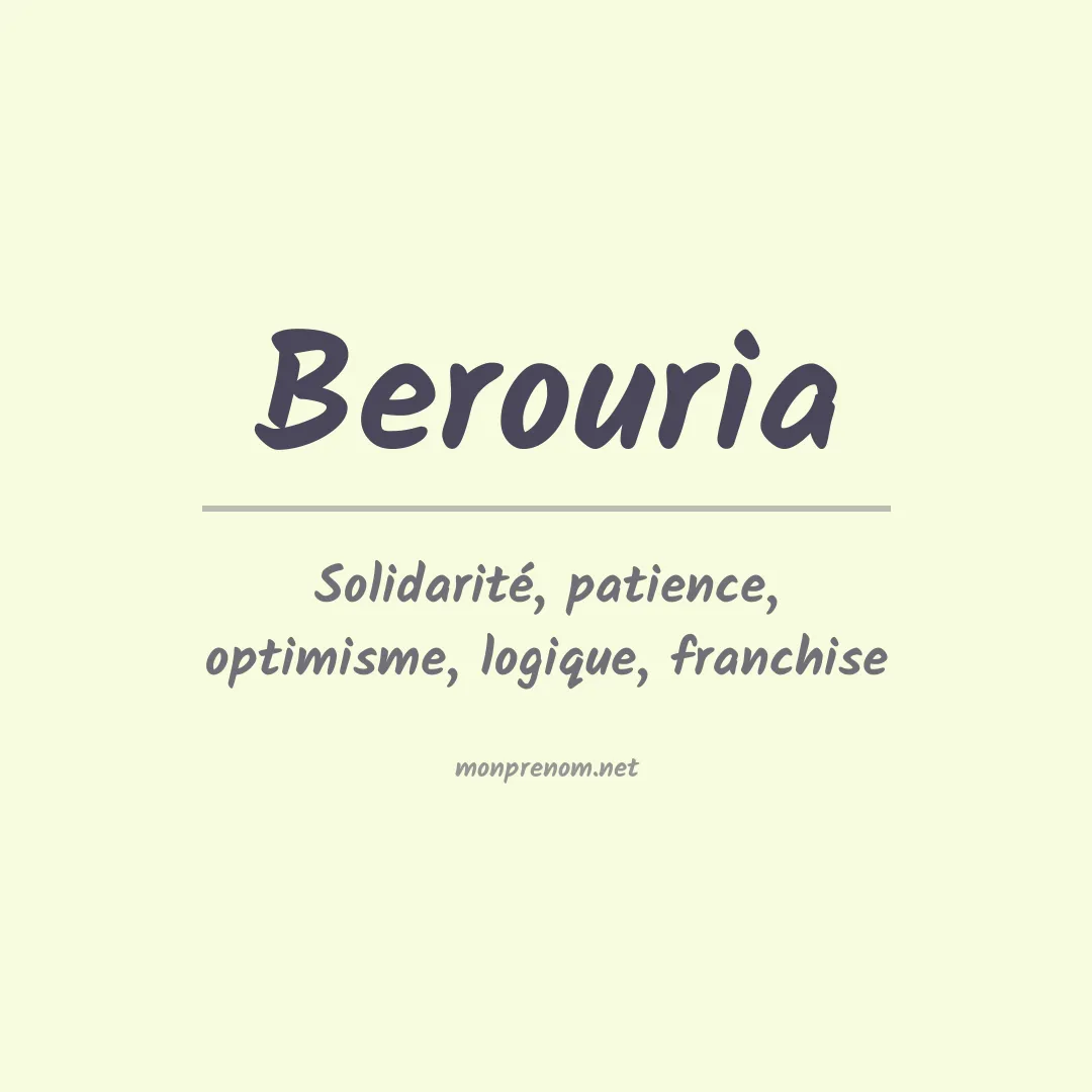 Signification du prénom Berouria