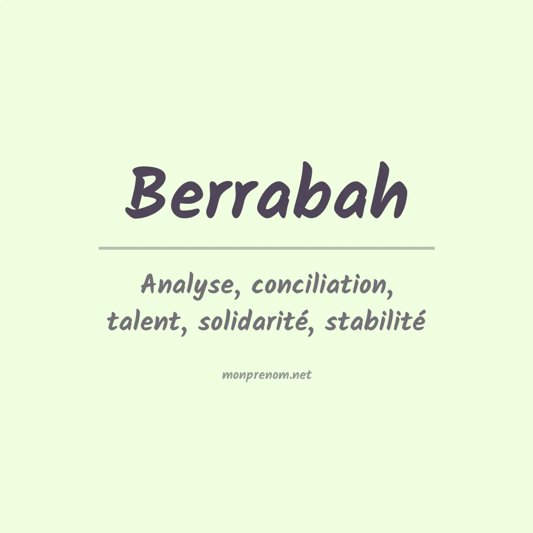 Signification du prénom Berrabah