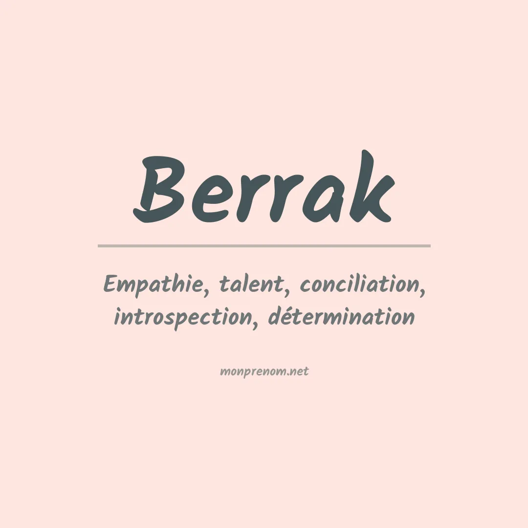 Signification du prénom Berrak