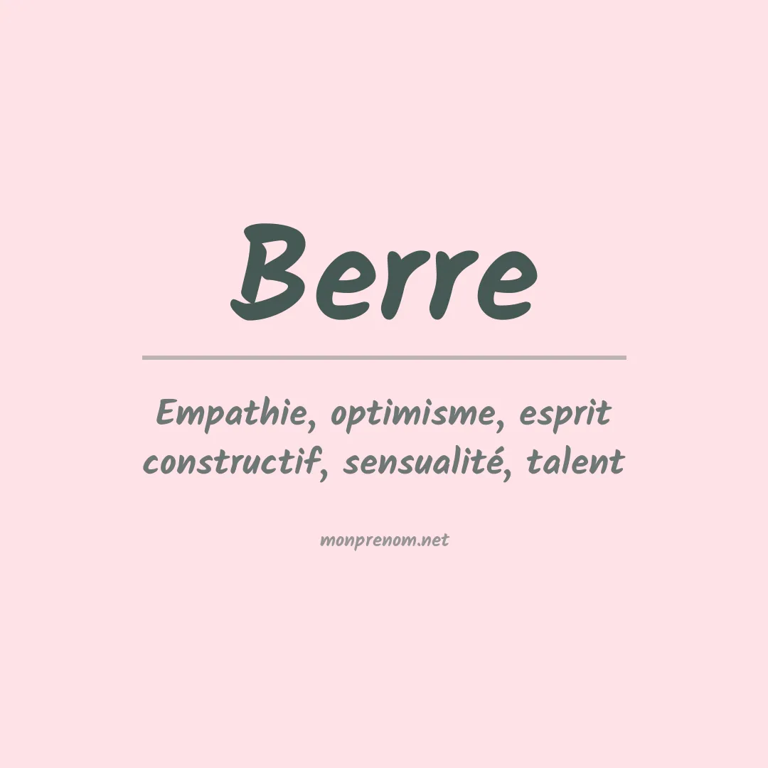 Signification du prénom Berre