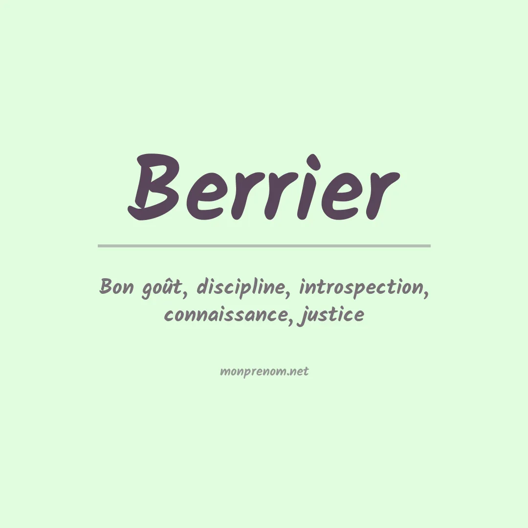 Prénom Berrier