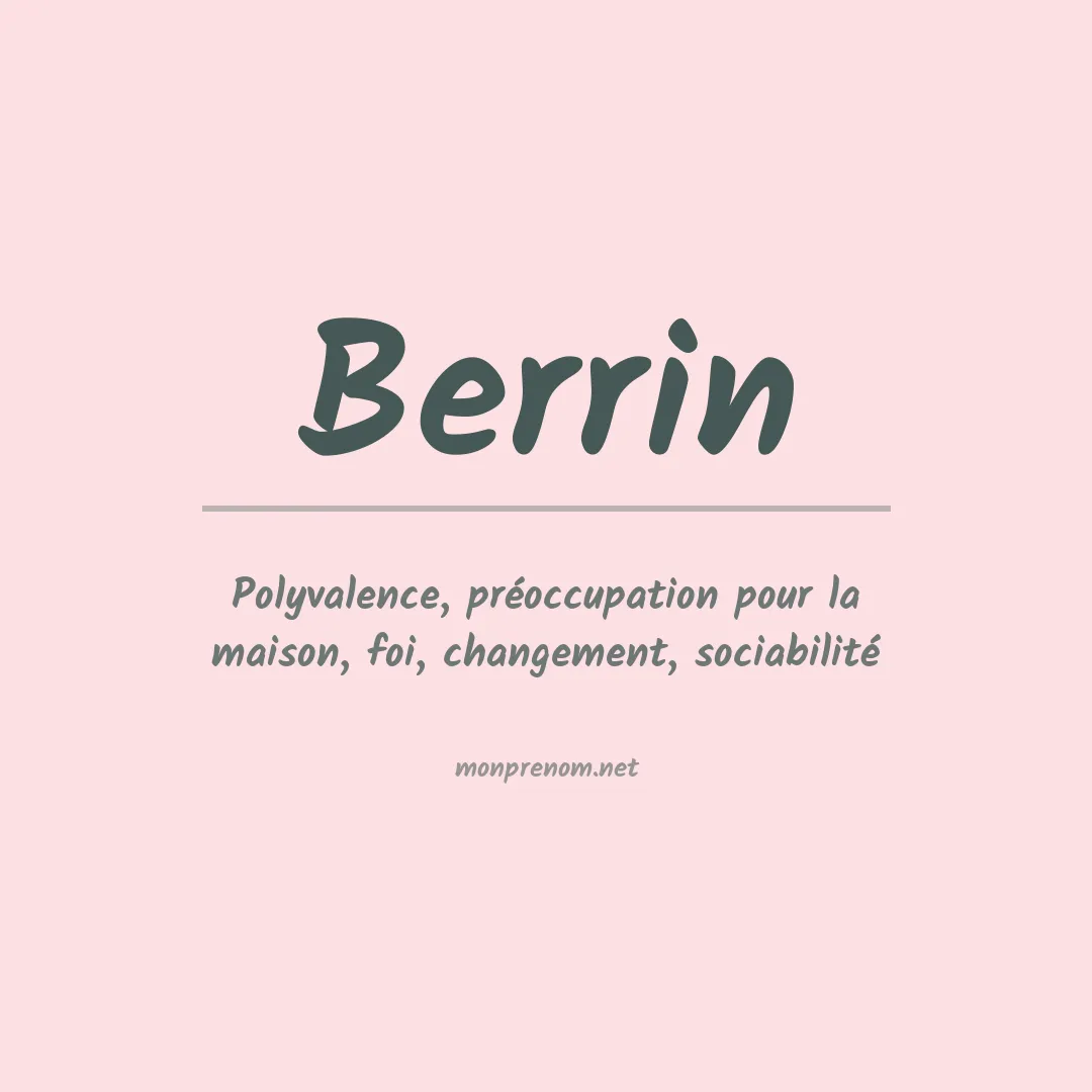 Signification du prénom Berrin