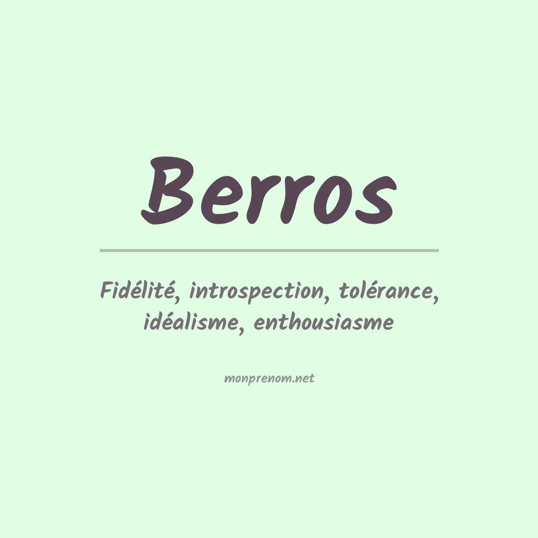 Signification du prénom Berros