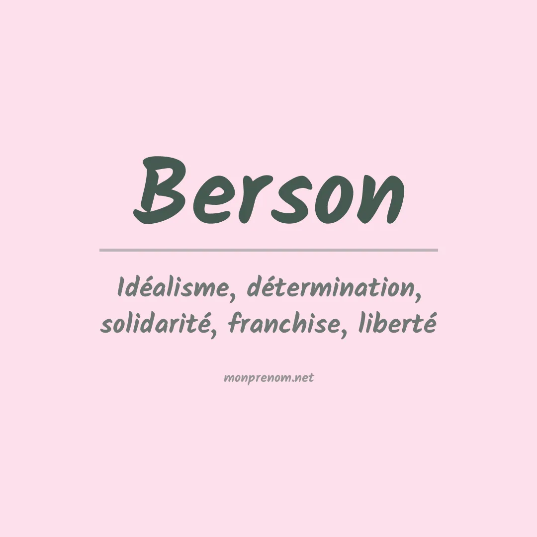 Prénom Berson