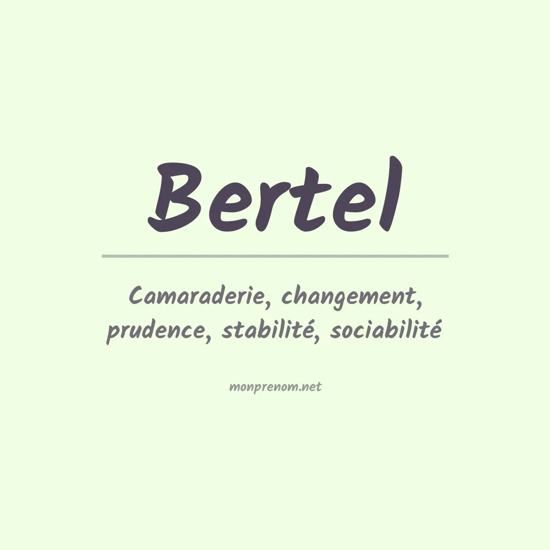 Prénom Bertel