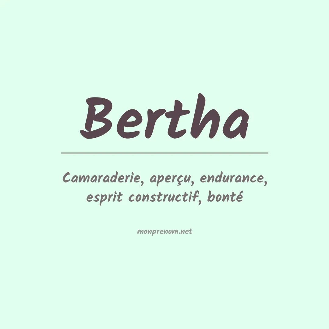 Prénom Bertha