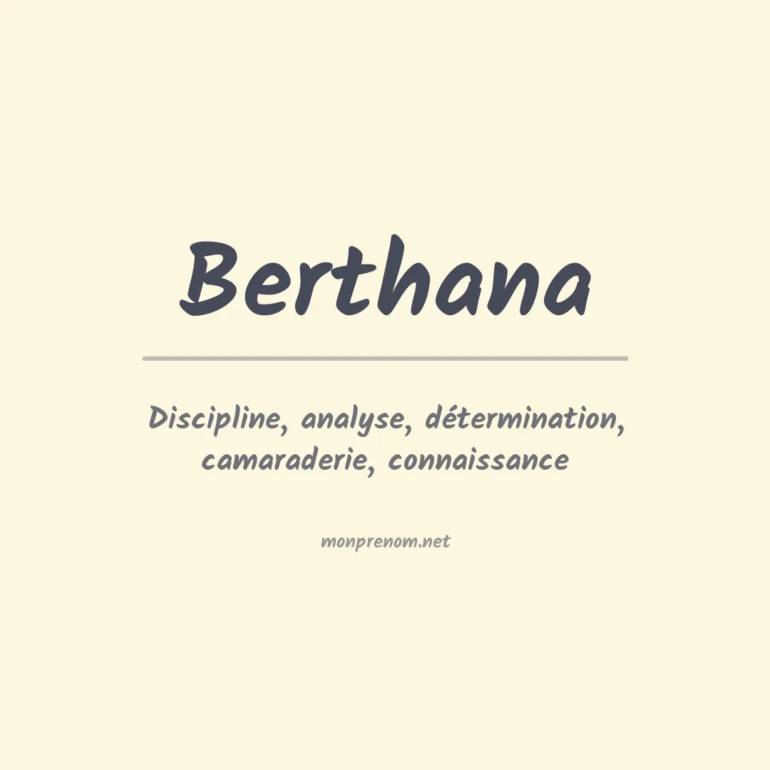 Signification du prénom Berthana
