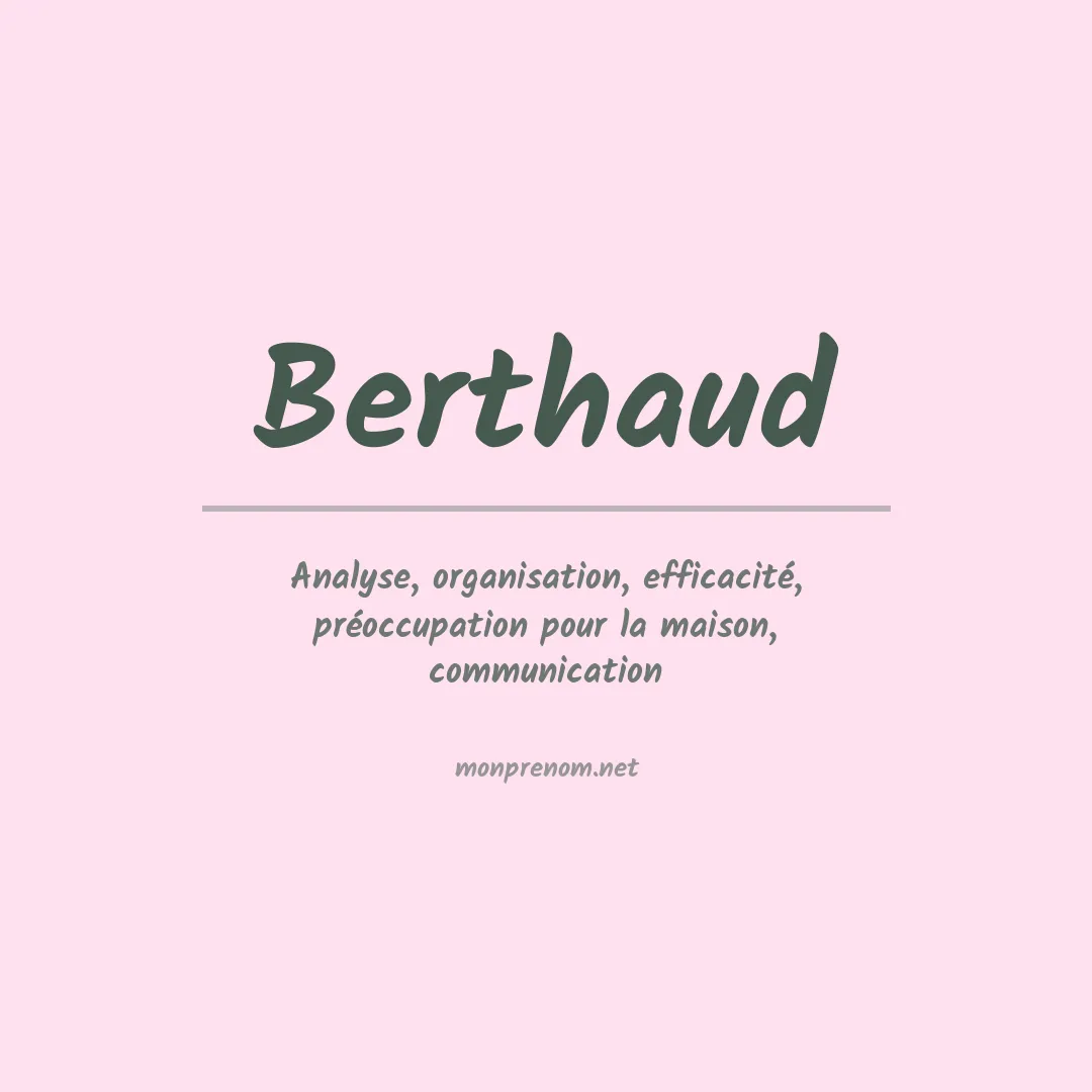 Signification du prénom Berthaud