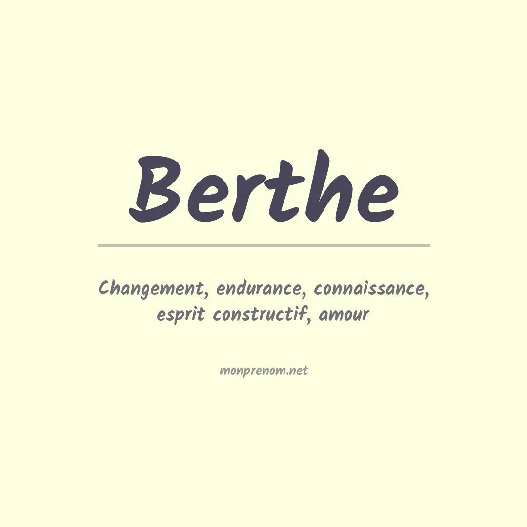 Prénom Berthe