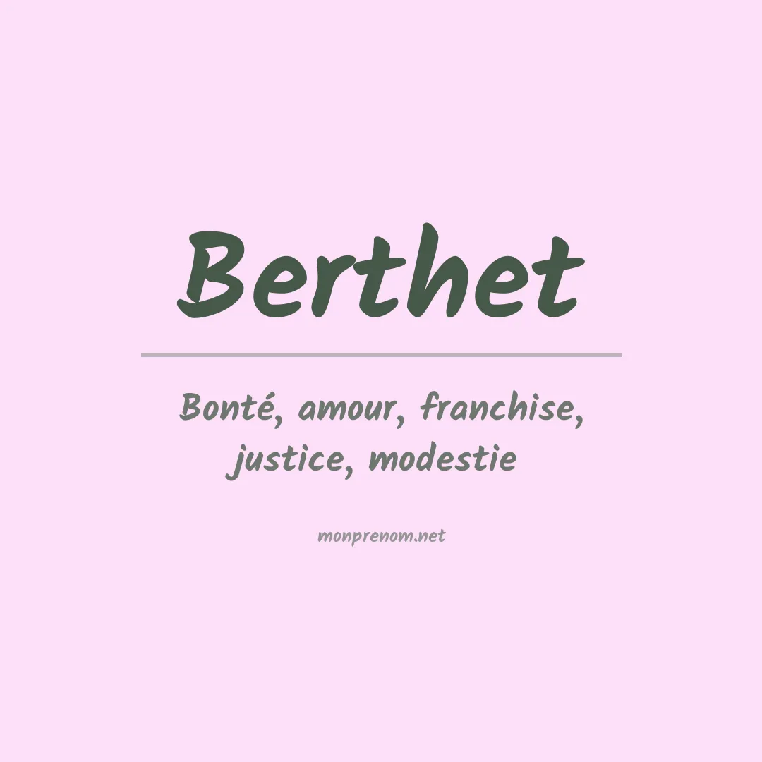 Signification du prénom Berthet