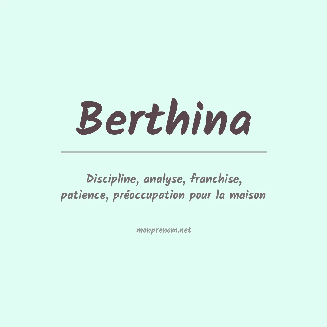 Signification du prénom Berthina