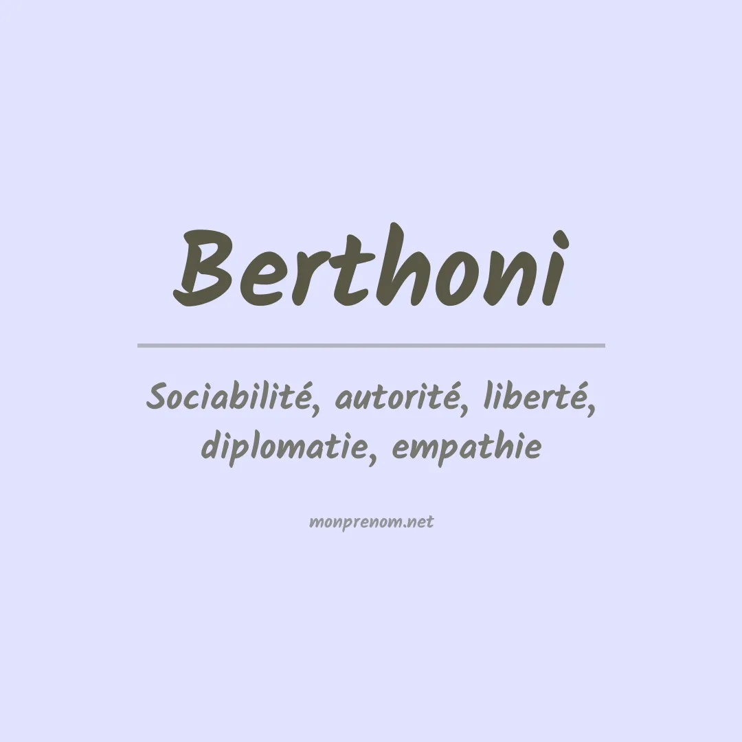 Signification du prénom Berthoni