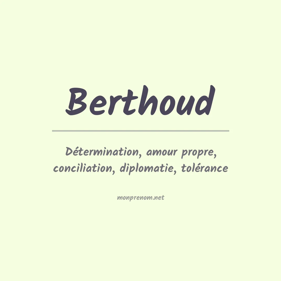 Signification du prénom Berthoud