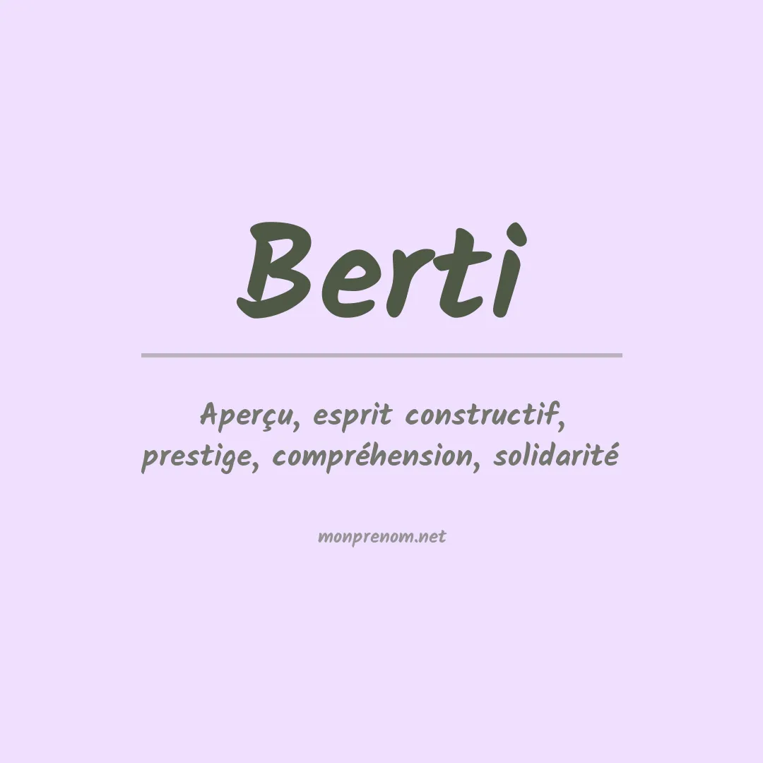 Prénom Berti