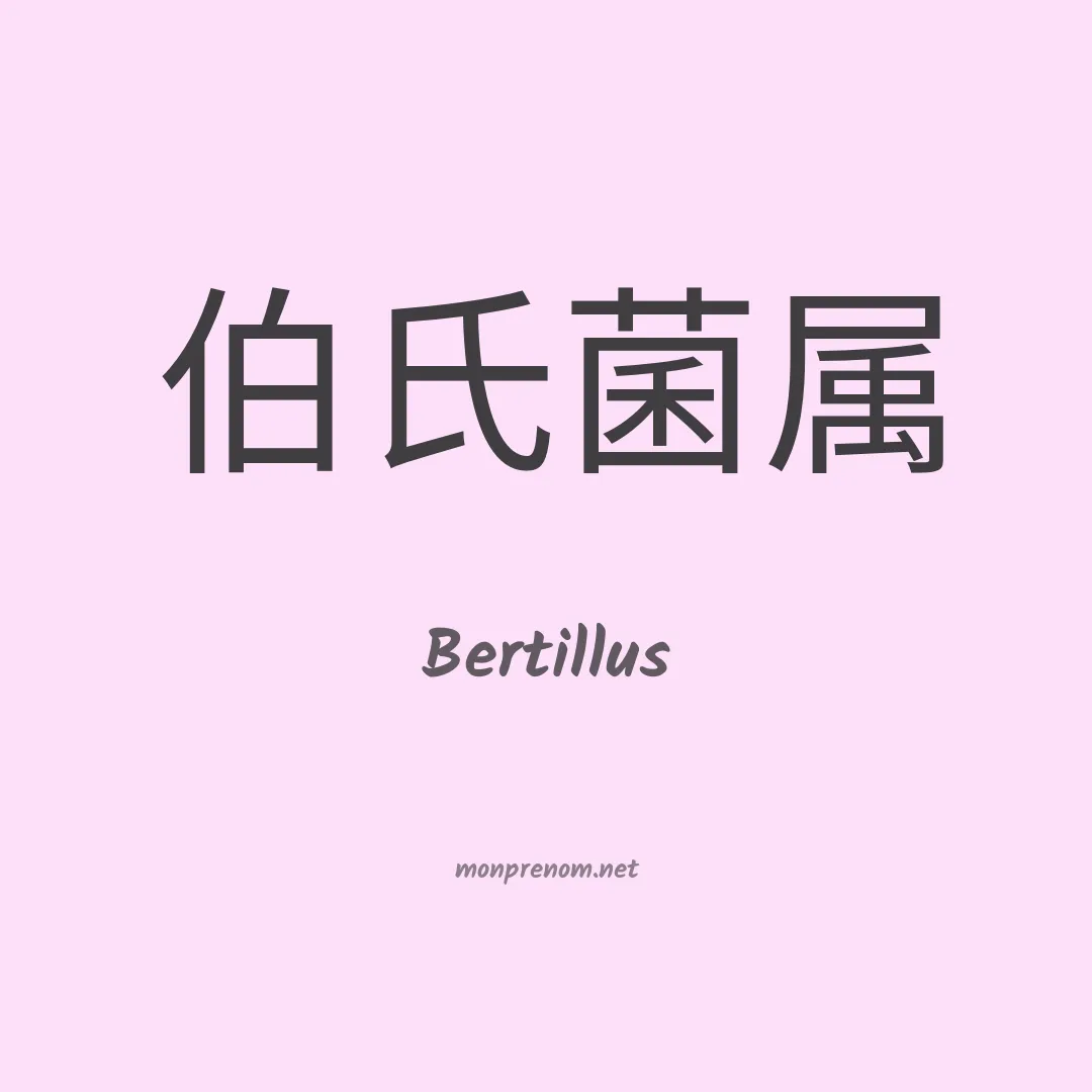 Bertillus en chinois