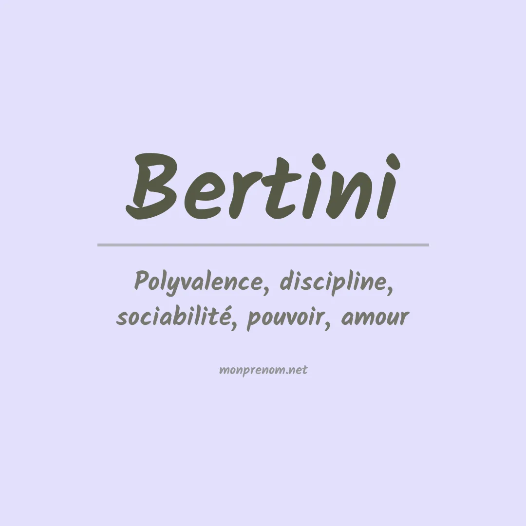 Prénom Bertini
