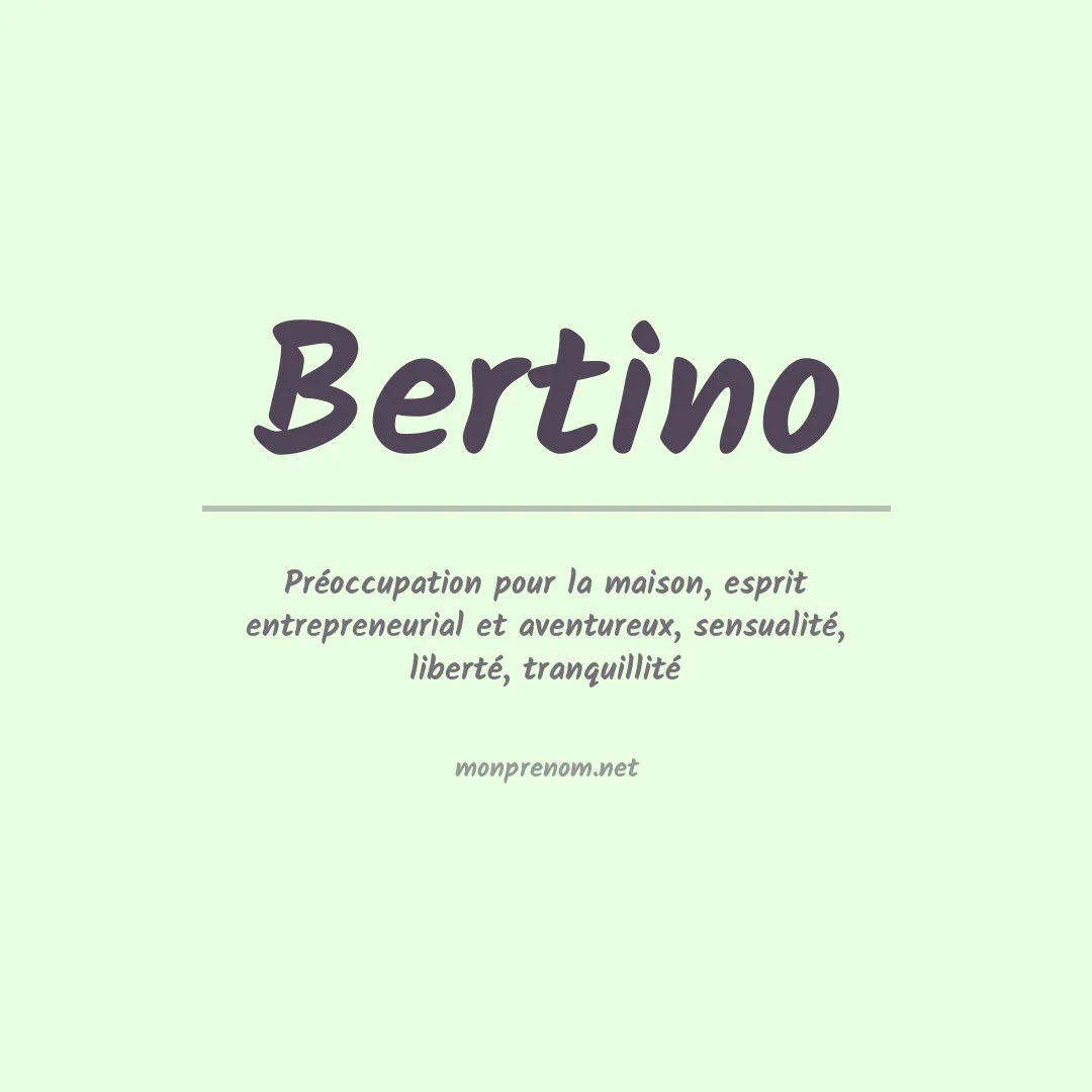 Prénom Bertino