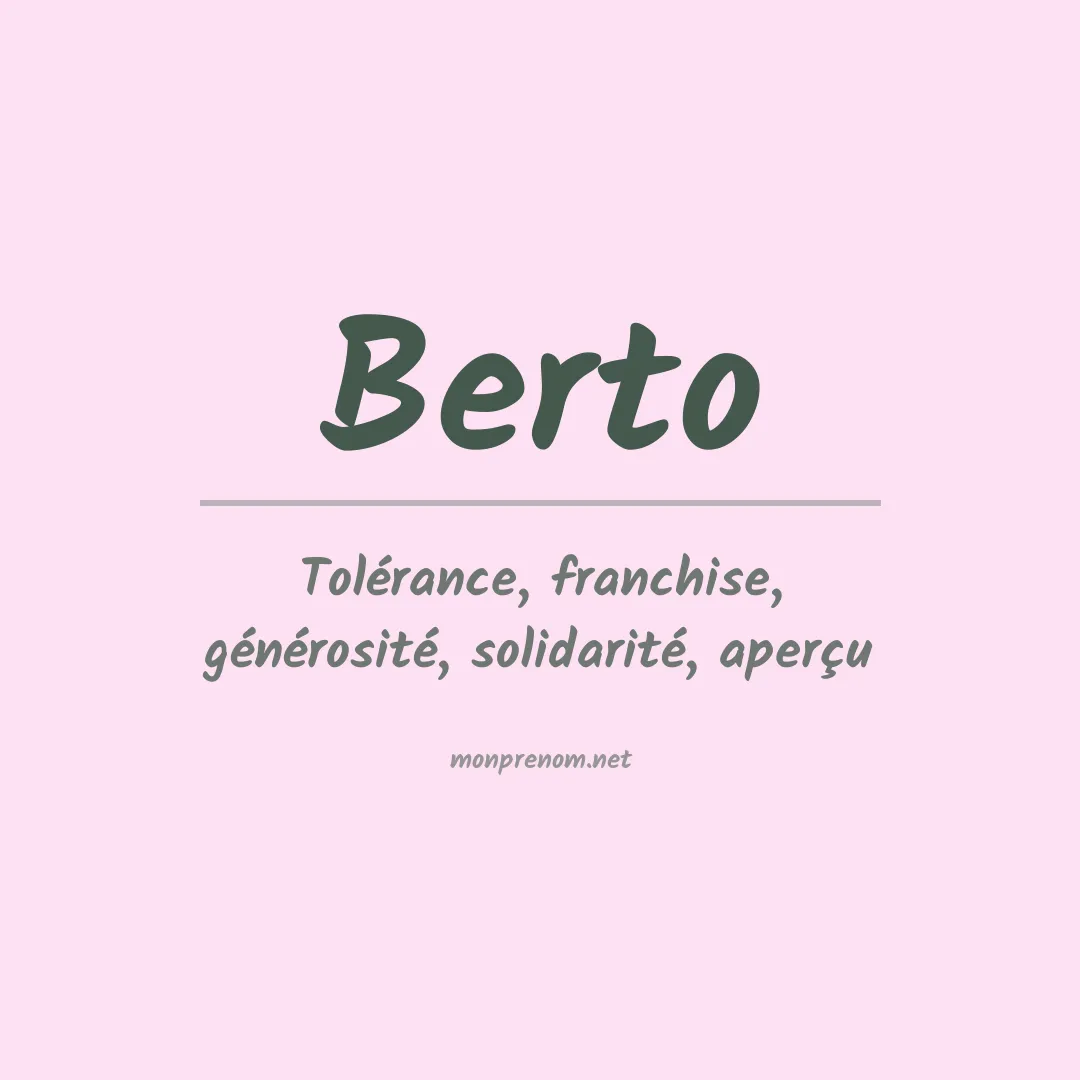 Prénom Berto
