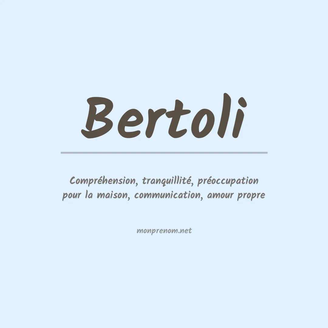 Prénom Bertoli