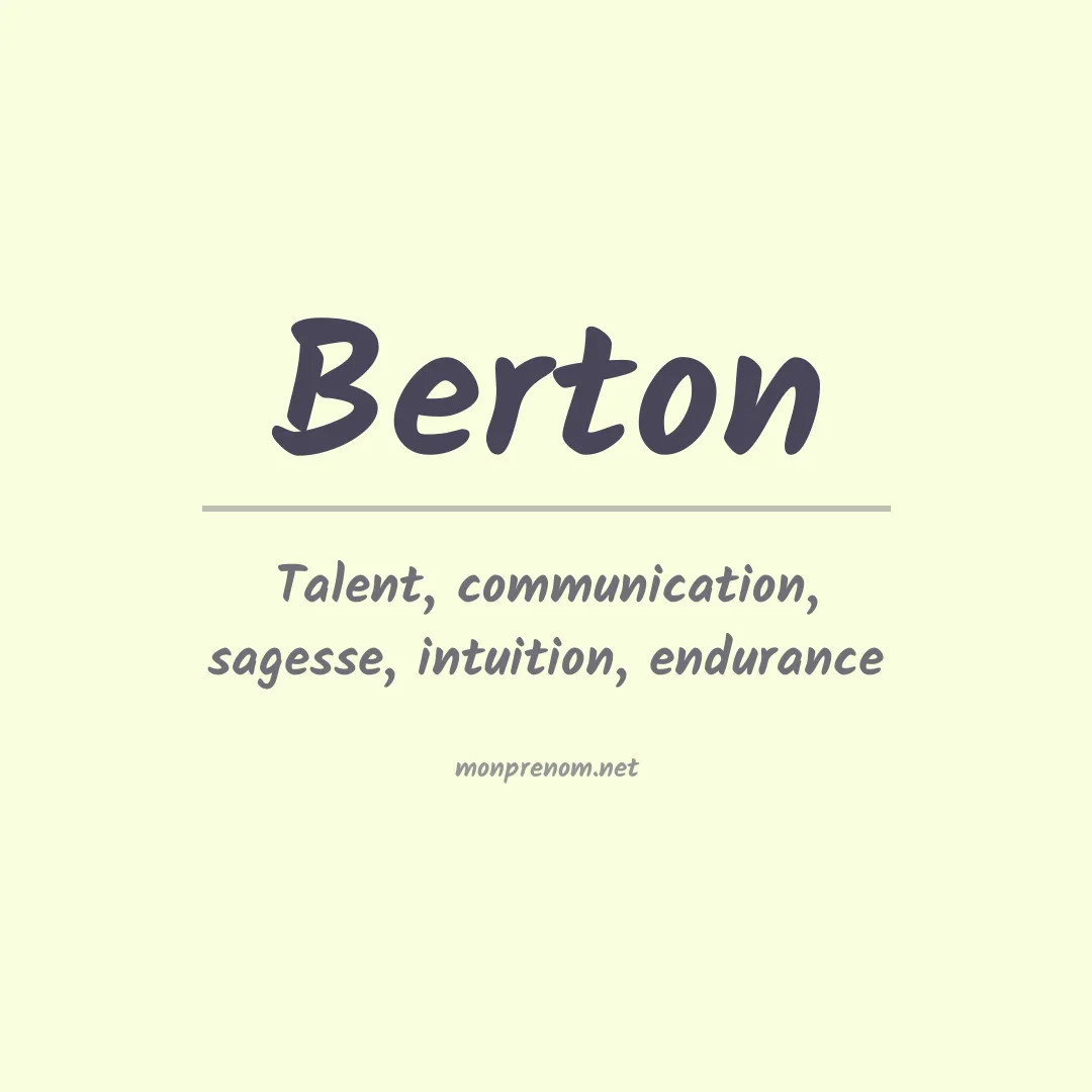 Prénom Berton