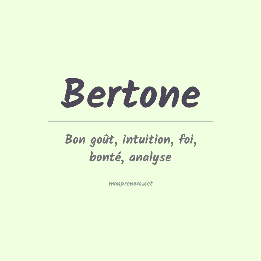 Prénom Bertone
