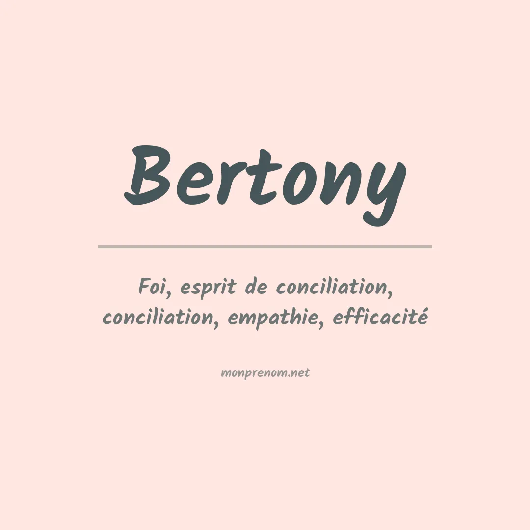 Prénom Bertony