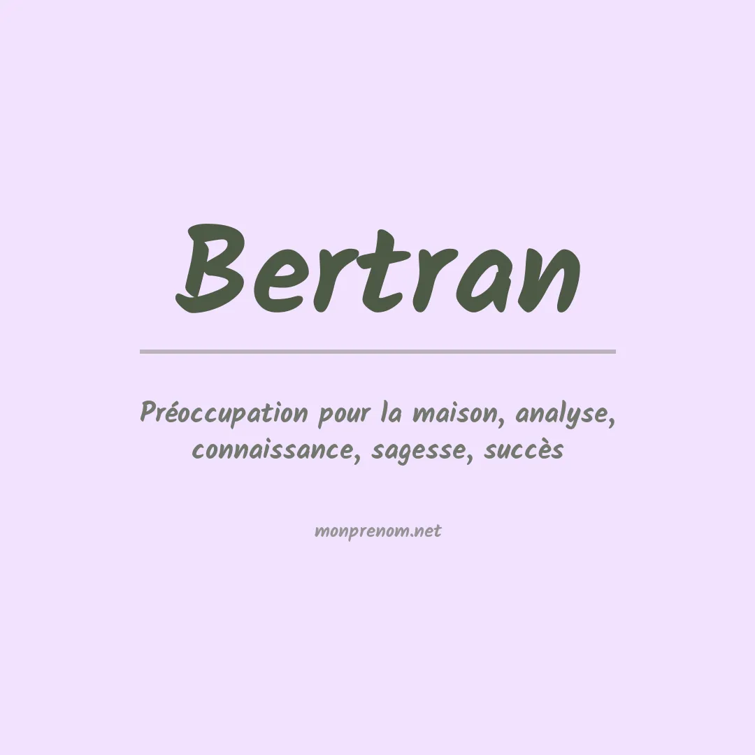 Prénom Bertran