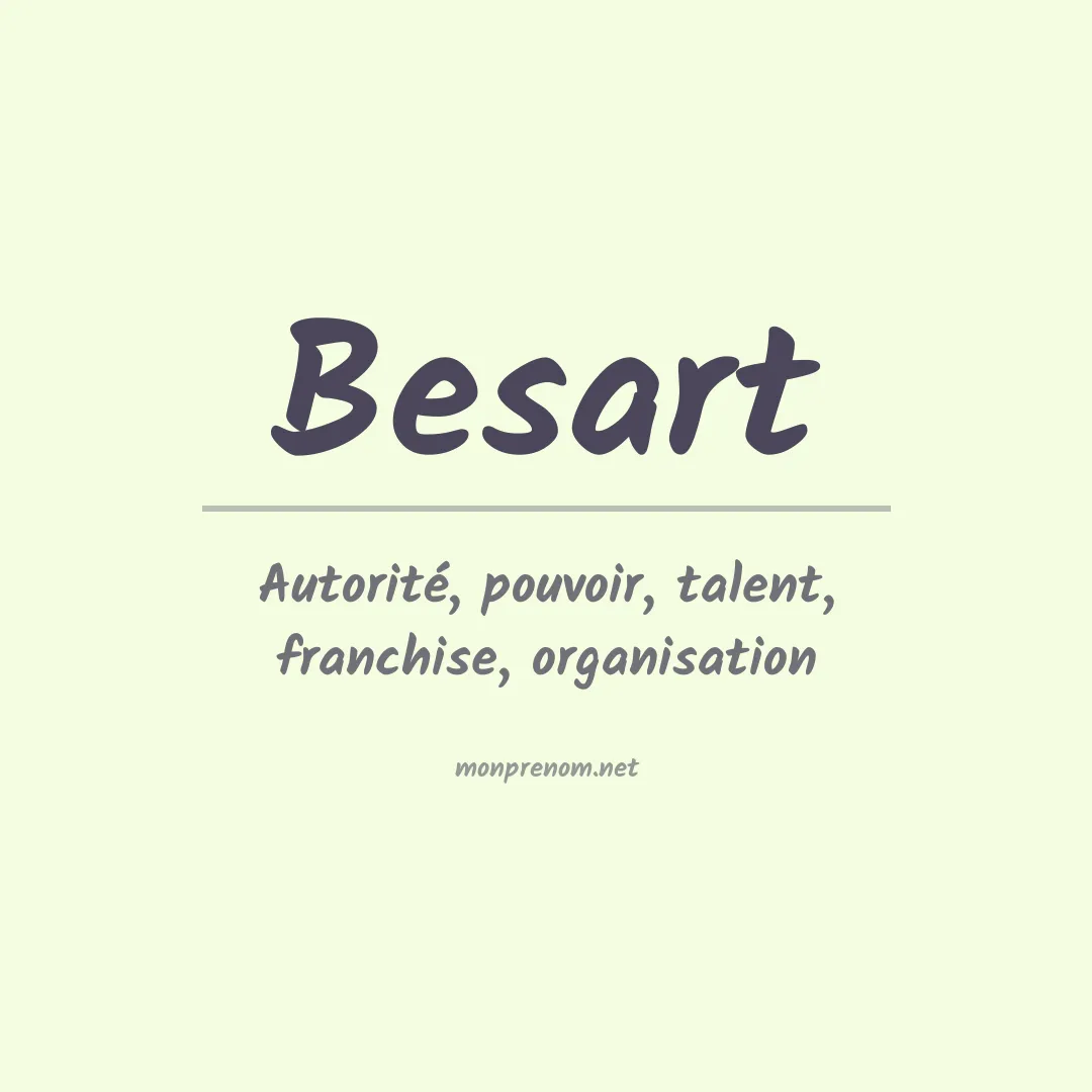 Signification du prénom Besart