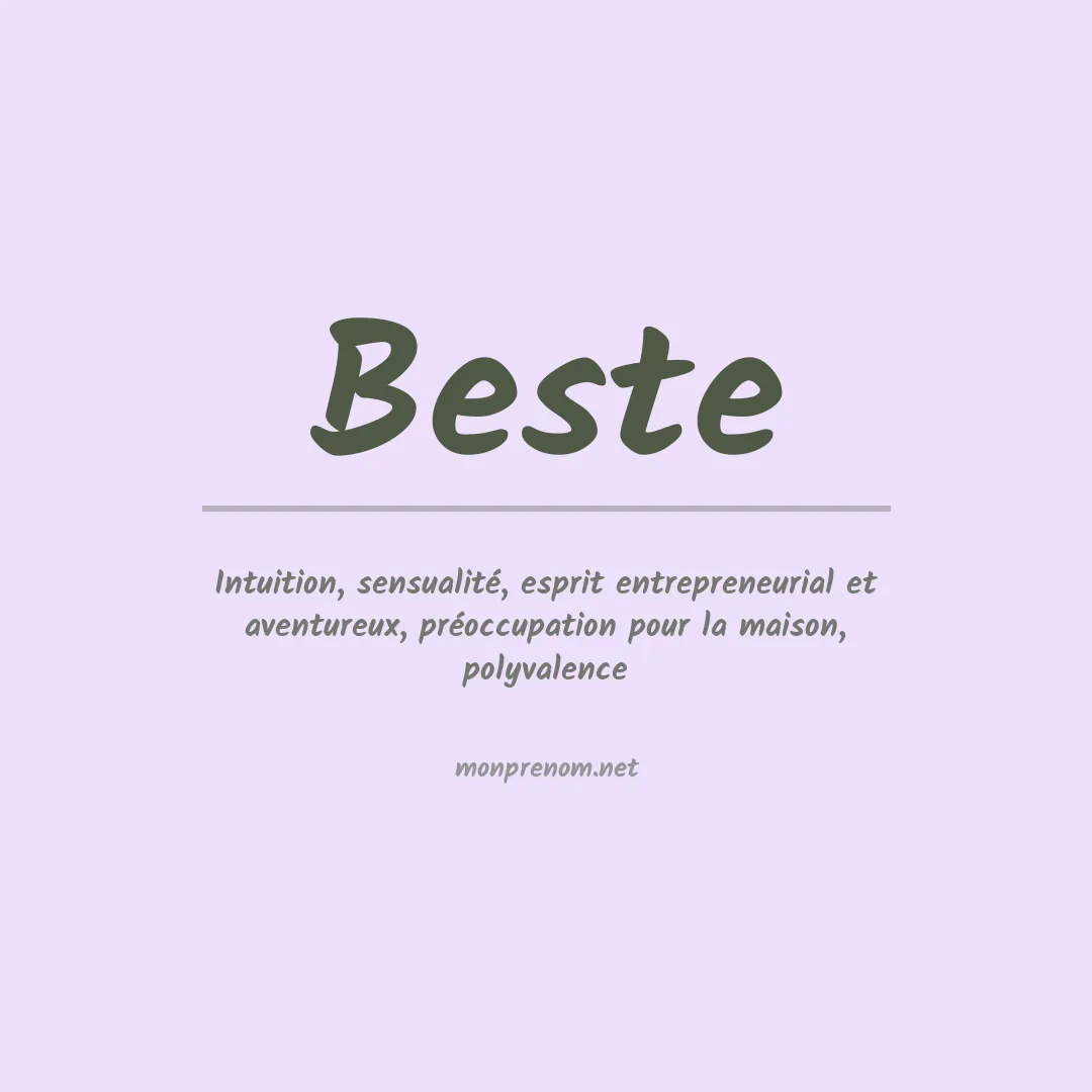 Prénom Beste